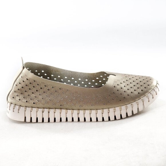 ILSE JACOBSEN Hornbaek Tulip Flat Slip-On Perforated Gold - Picture 4 of 6